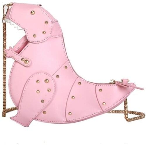 Dinosaur Design Rivets Women Purses and Handbags Shoulder Chain Bag Designer Small Crossbody Bag Female Clutch Bag Pu Leather