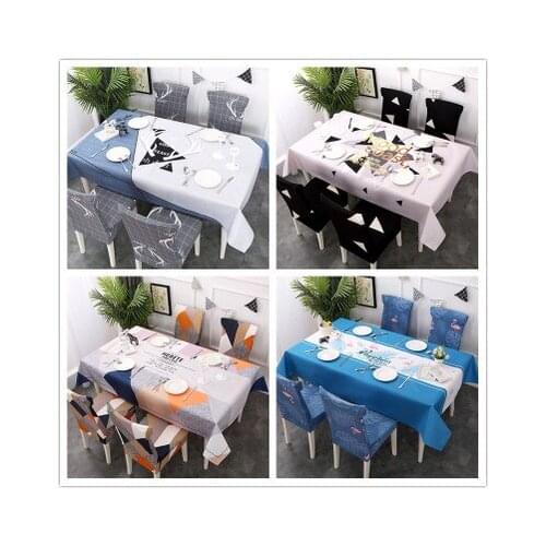 European small fresh cotton linen tablecloth, waterproof household dining table chair cover coffee table cloth