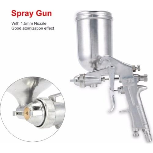 F75 Air Painter Spray Gun Pneumatic 1.5mm Nozzle 400ML Airbrush Sprayer Painting Atomizer Tool With Hopper For Painting Cars