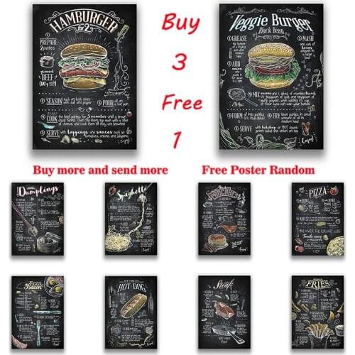 Hamburger hot dog fast food White Coated Paper Image Livingroom Bedroom Bar Decoration Home Art Brand