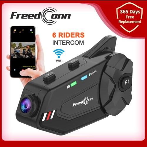 R1 Plus 1080P Bluetooth Intercom Motorcycle Recorder Headset Motorcycle Video Recorder Headset