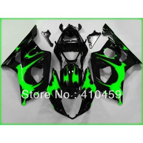 Top-rated Fairing kit for SUZUKI GSXR1000 GSX-R1000 GSXR 1000 K3 03 04 2003 2004 fashion green black ABS Fairings body kit SM23