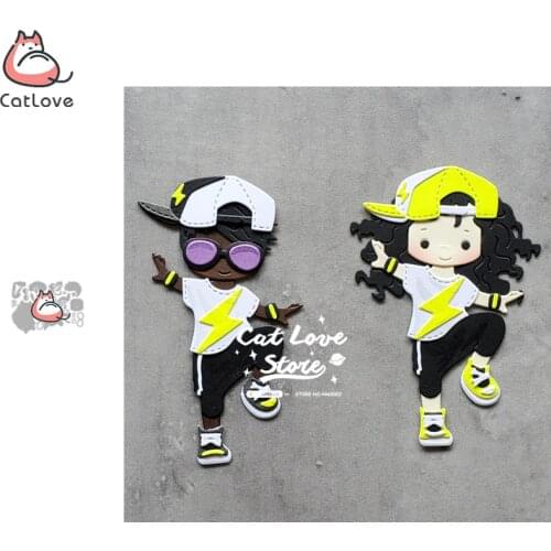 Catlove Hip hop Boy Girl Metal Cutting Dies Scrapbooking Mold Stencil Die Cuts Card Making DIY Craft Embossing New Dies For 2020
