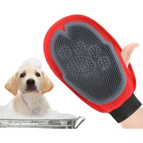 Copetsla New Dog Cat Bath Brush Pet Comb Rubber Glove Hair Fur Grooming Massaging Massage Glove Pet Shower Dog Brushes