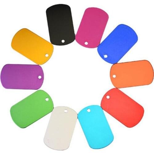 Wholesale High Quality Aluminum alloy ID Blank Dog Tags Necklace Rectangle Military Army Pendant Jewelry Pet Tag Pet Pendant