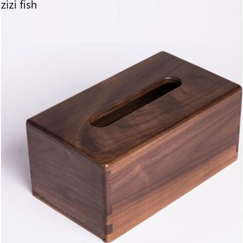 Black Walnut Classical Napkin Holder Box Solid wood Tissue Boxes Paper Organizer Living Room Desktop Simple Decoration Accessory