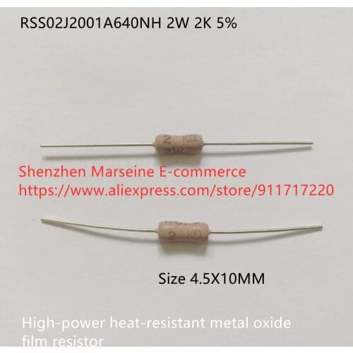 Original New 100% RSS02J2001A640NH 2W 2K 5% high-power heat-resistant metal oxide film resistor 4.5X10MM (Inductor)