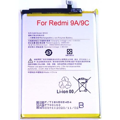 Original electric core BN56 Battery for Redmi 9a/9c testing capacity with EBC-A10H real capacity no less than 4800mAh