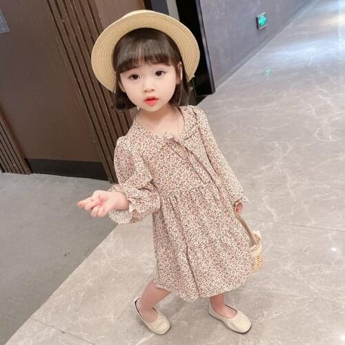 Dress For Girls Floral Pattern Dress For Girl Spring Autumn Kids Dresses Casual Style Costume For Girls