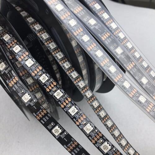 DC12V GS8208 addressable RGB full color;led pixel strip;black pcb;30leds/60leds/90leds per meter;similar with WS2813/TM1914