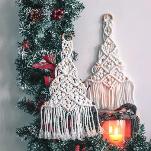 Christmas Gift Macrame Tapestry ChristmasTree Wall Hanging handwoven wall Decor Room ornaments Living Room Dorm Home Decor