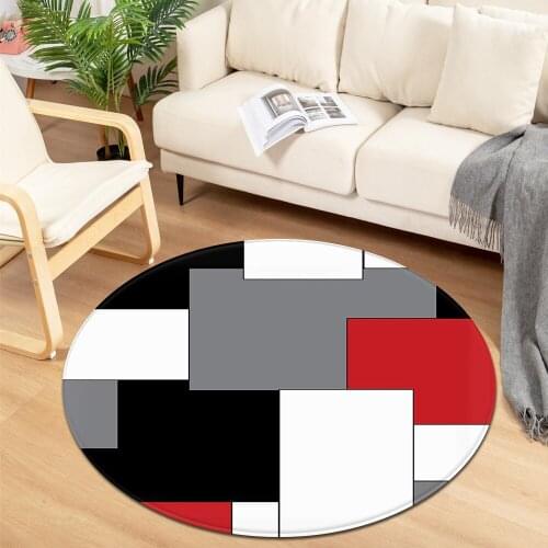 Modern Round Carpet Children Bedroom Bedside Mat Living Room Chair Large Carpet Home Rugs Kids Floor Room Anti-Slip Decorative