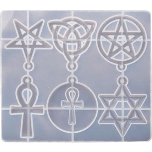 Magic Hexagram Spiritual Amulet Pendant Resin Casting Mold Celtics Pentagrams Pentacle Star Mold Jewelry Making Tools