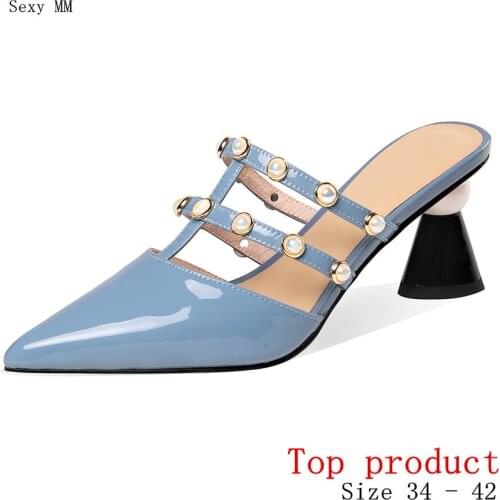 Women High Heels Pumps High Heel Shoes Woman Party Shoes Kitten Heels Genuine Leather Small Plus Size 34 -40 41 42