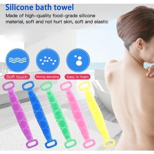 1PCS Silicone Double-sided Bath Brush Towel Bath Skin Rubbing Skin Care Shower Exfoliation Wash Scrub Rubbing Back Mud Peeling