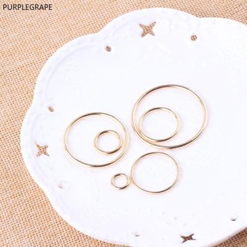 DIY ear jewelry accessories geometric round alloy rings clip stud pendant hand made material 10 pieces