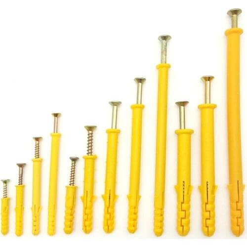 2pcs M10 small yellow croaker countersunk stainless steel self-tapping screws set expansion bolts wall plug 50mm-120mm length