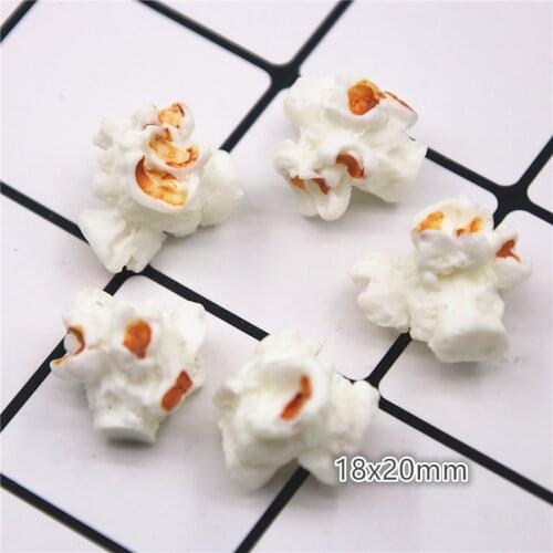 3D Popcorn Resin Flatback Cabochon Miniature Food Art Supply Decoration Charm DIY Craft