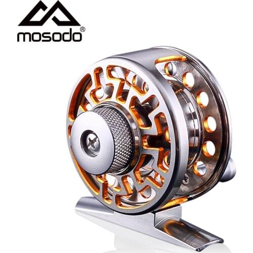 Mosodo Aluminum Fly Reel CNC Machined Fly Fishing Reels Left/right Handed Ice Fishing Wheel Gear ratio 1:1 Accessories Pesca