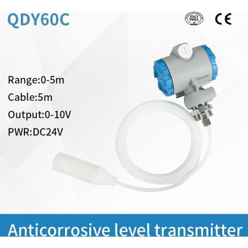 QDY60C Anticorrosive Submersible Measurement Diesel Oil Fuel water Level Sensor Hydrostatic Liquid Transmitter 0-10V output