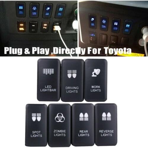For Toyota Tacoma FJ Cruiser 4Runner Highlander LED Light Bar Switch Push Button Car Signal Light Switch Automobile Accessories