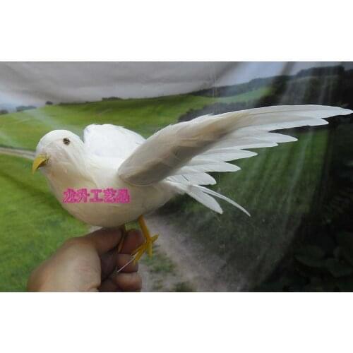 About 16cm simulation white bird, flying bird model creative garden decoration gift h1054
