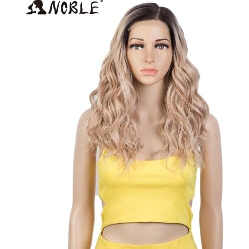 Noble Synthetic Lace Front Wigs 20Inch Wavy Wig For Black Women Blonde Ombre Wig Lace Front Wig Synthetic Womens Wigs