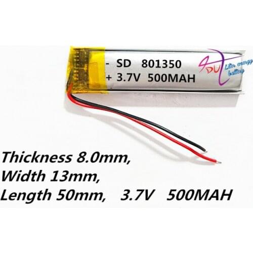 Bluetooth headset Bluetooth cell battery 801350 3.7V 500MAH lithium polymer battery Battery MP3 Wholesale