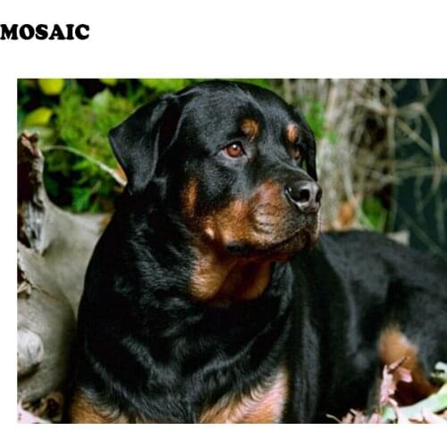 Black dog mosaic Pattern Diamond Embroidery DIY Needlework Diamond Painting Cross Stitch 3D 5D Rhinestones Decor Paintings