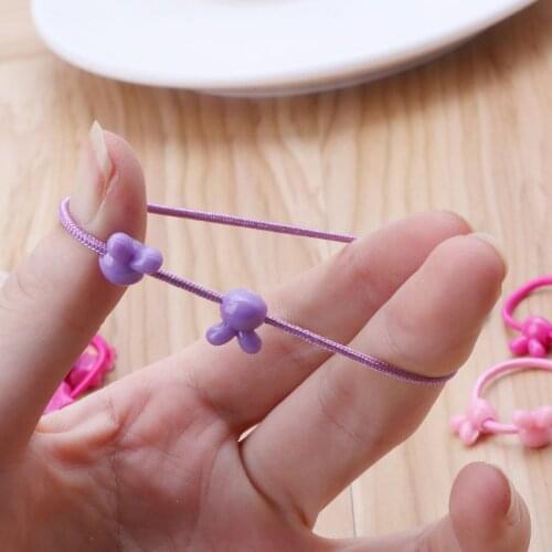 50pcs/bag Small Cartoon Bears Flowers Rabbit Star Child Baby Kids Ponytail Holders Hair Accessories For Girl Rubber Band Tie Gum