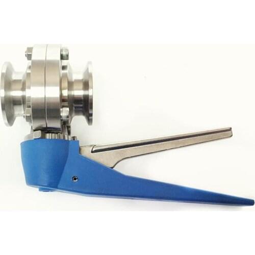 Fit 57mm 2.25" Pipe OD x 2.5" Tri Clamp Sanitary Butterfly Squeeze Trigger Flow Control Valve SUS 316L Stainless Brewing