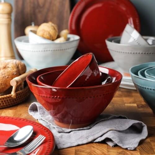 CHANSHOVA Ceramic ramen bowl soup bowl Main course plate salad Plate Steak Dish Tray personality China Porcelain H689