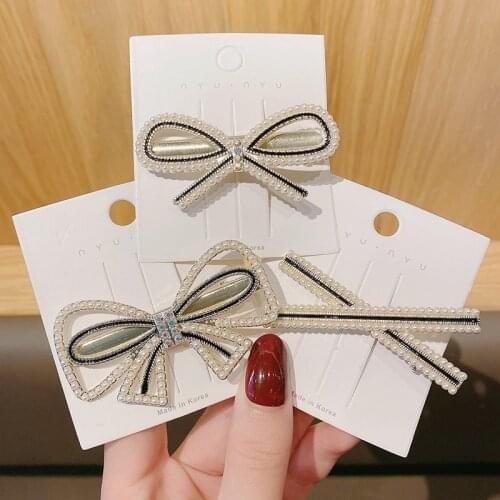 Korean Ins Simple Cute Women Hair Clips Imitation Pearl Bow-knot Flowers Hair Claws for Girl Fashion Hair Accessories