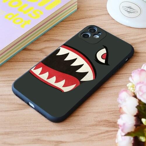 For iPhone Flying Tigers Nose Art Print Soft Matt Apple iPhone Case 6 7 8 11 12 Plus Pro X XR XS MAX SE