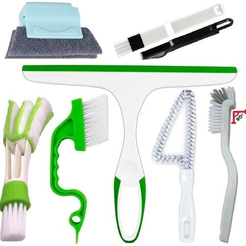 Window slot cleaning kit, hand-held door and window sliding rail gap angle cleaning brush, suitable for glass cleaning tools