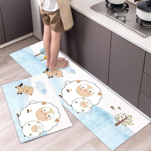 Fashionable Simple Nordic StyleWaterproof Kitchen Floor Mat Household Carpet Long Strip Door Mat Modern Home Decor