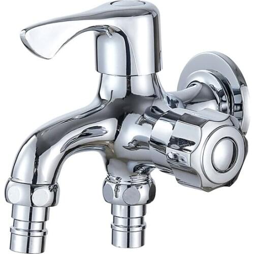 Wall Mounted Washing Machine Faucet Double Water Outlet Dual Handle Cold Water Tap Garden Washing Machine Bibcock Mop Pool Tap