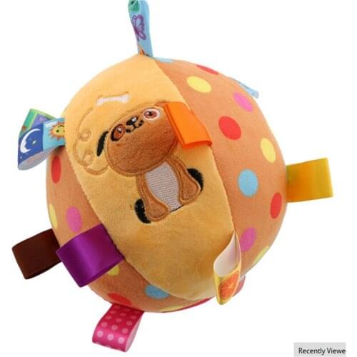 New Plush Toy Baby Childrens Ring Bell Rattle Ball Baby Cloth Music Sense learning Toy Educational Plush Cotton Hand Grasp Ball