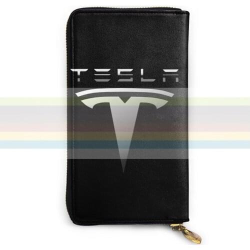 Tesla Electric Car Logo New mens and womens smart leather wallet credit card bank card bag. Long mobile wallet