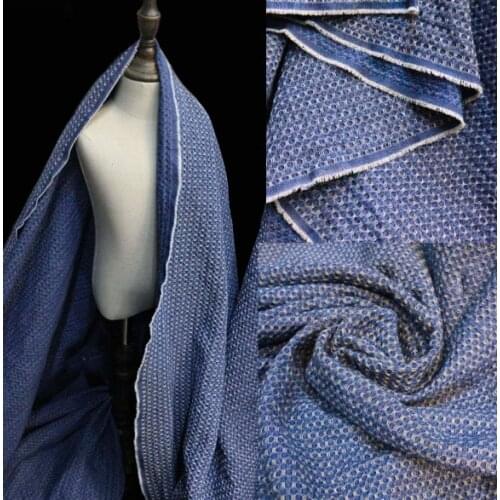 Three-dimensional texture creative honeycomb bump denim jacket washed jacquard fabric