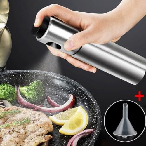 Olive Oil Vinegar Sprayer Oil Spray Bottle Pump Stainless Steel Oil Dispenser Seasoning Kettle BBQ Kitchen Tools for Cooking BBQ