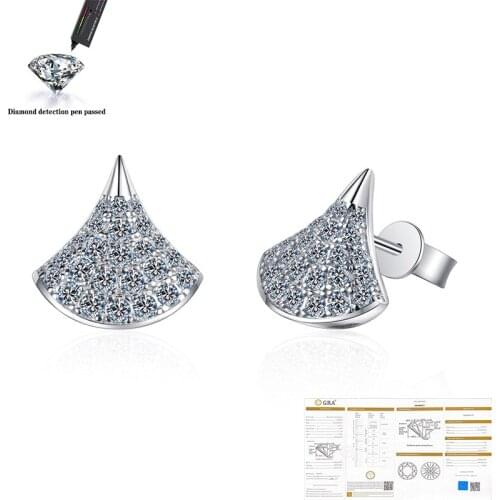 New Popular Cute Cross D Color Moissanite Earrings Silver 925 Original Diamond Test Past Brilliant Cut Gemstone Stud Earrings