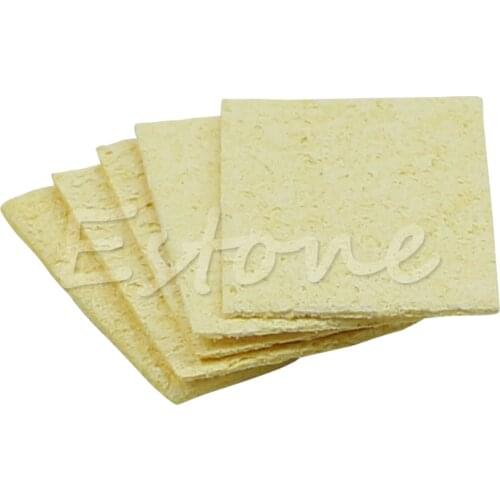 5x Yellow Soldering Iron Replacement Solder Tip Welding Cleaning Sponge Pads New K9FA