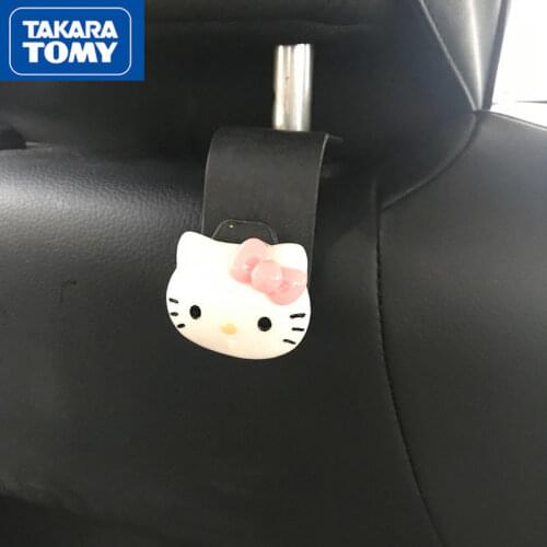 TAKARA TOMY fashion cartoon Hello Kitty car dashboard rear seat small hook car paste multifunctional storage