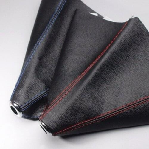 Gear Shift Collars Carbon Fiber Auto Car Manual Stick Shifter Knob Gear Shift Boot Cover Gaiter 16.5mm Universal PU Leather Car