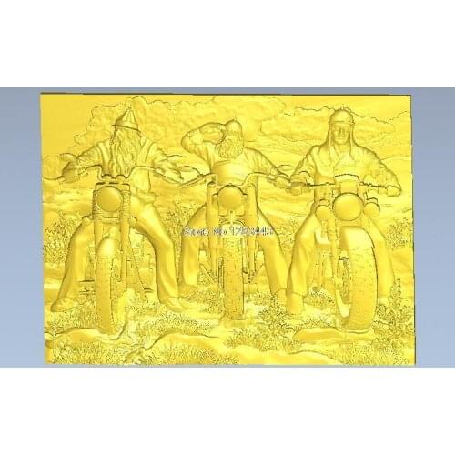 High quality 3d model relief for cnc or 3D printers in STL file format bikers unframed