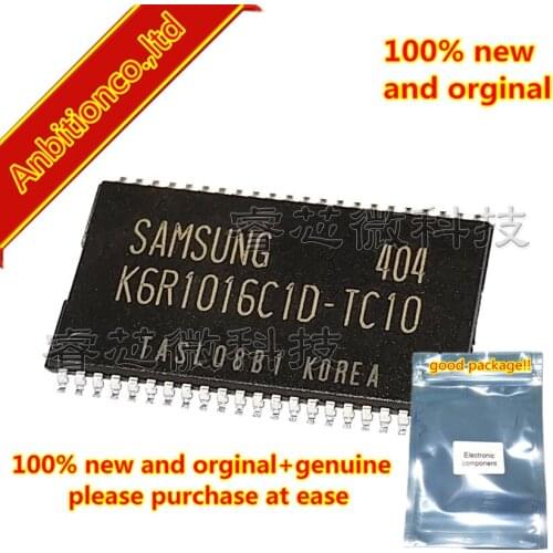 10pcs 100% new and orginal K6R1016C1D-TC10 K6R1016C10-TI10 TSOP-44 256Kx4 Bit (with OE) High-Speed CMOS Static RAM(5.0V in stock