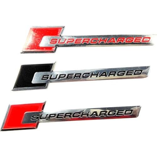 10PCSXMetal Thin Aluminum SUPERCHARGED Auto Sticker Emblem Badge Nameplate Logo