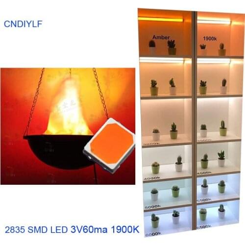 100pcs/lot SMD LED 2835 lamp beads highlight 0.2W orange amber light-emitting diode