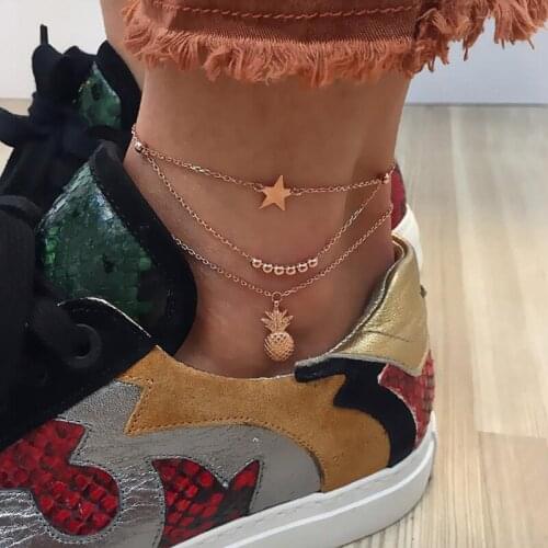 2020 Gold Color Punk Ankle Chain Female Simple Anklets for Women 2020 New Bohemian Summer Beach Bracelets For Leg Foot Jewelry